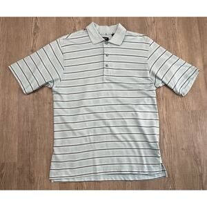 Izod Golf Polo Style Shirt Light Teal With Stripes Men’s Size S